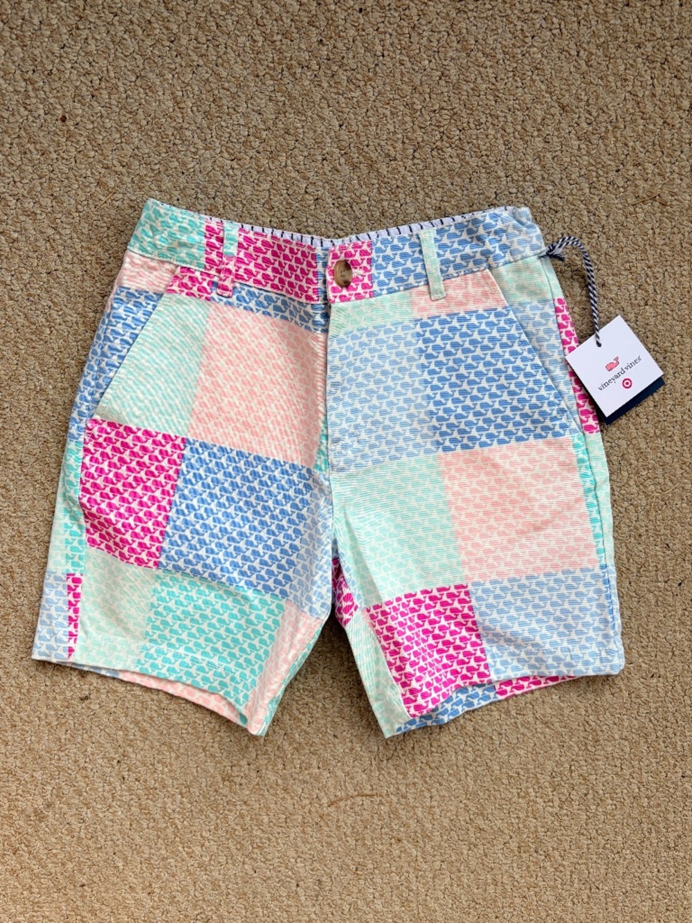 NWT Vineyard Vines x Target Boys Patchwork Whale Print Shorts Size Small (6-7)